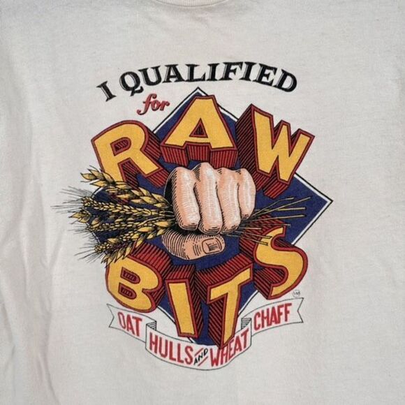 Vintage 80s Unisex Prairie Home‎ Companion Raw Bits Graphic T-Shirt White Small - Picture 2 of 7